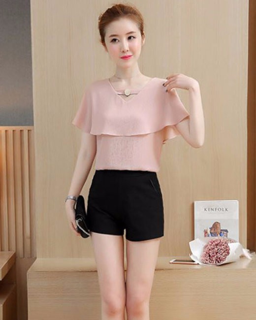 [PN FASHION]ÁO KIỂU NỮ CỔ V PHỐI NÚT HOTTRENT