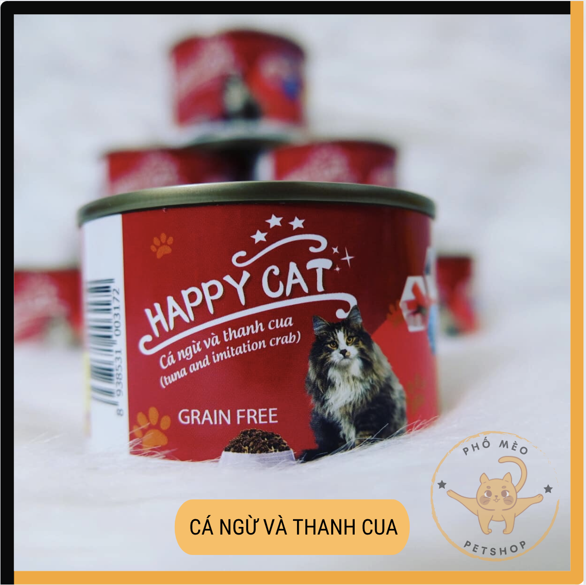 Pate lon HAPPY CAT cho mèo 160g