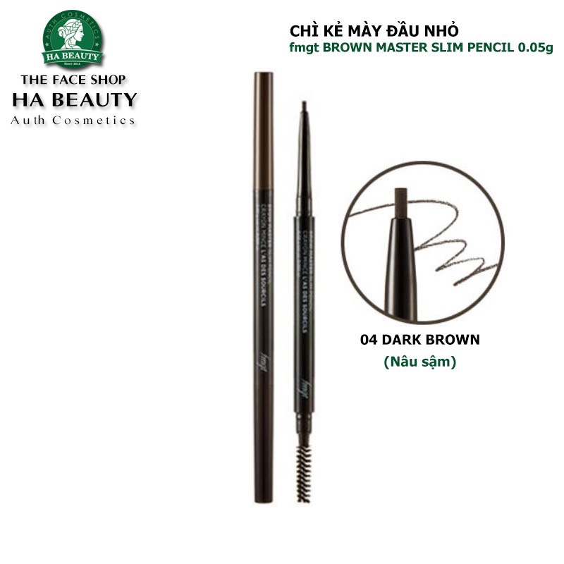 Chì kẻ mày dạng đầu nhỏ trang điểm chân mày lông mày The Face Shop fmgt Brow Master Slim Pencil 0.05g