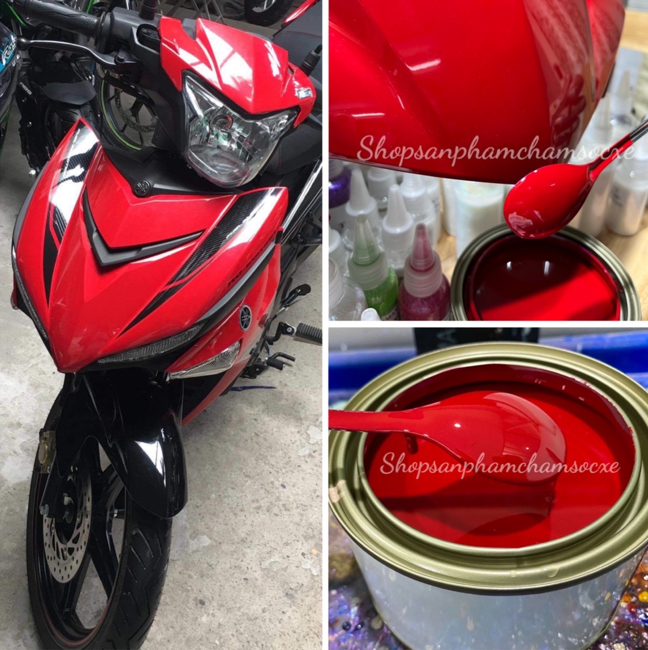 Đỏ 121 Exciter Yamaha 150cc - Sơn 2k tự bóng 4:1