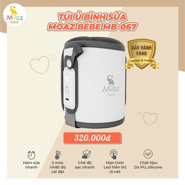(Đơn 29K Freeship 15K) Túi ủ bình sữa MB067 Moaz BéBé MB - 067 NAM1
