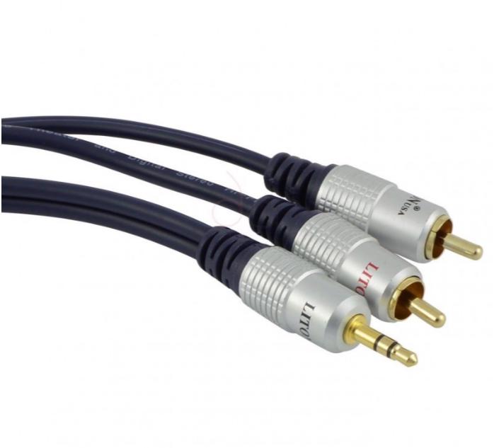 Dây 3.5mm ra 2 đầu RCA Liton USA (màu xanh)