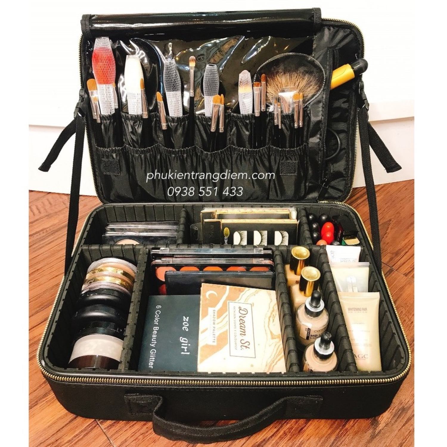 3 colors mini cosmetic bag with strap