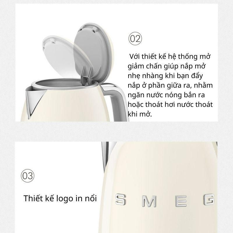 Ấm siêu tốc SMEG KLF05 mini 0,8 lit