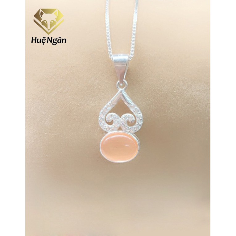 Dây chuyền bạc ý 925 huệ ngân - mặt đá phong thủy yydz135