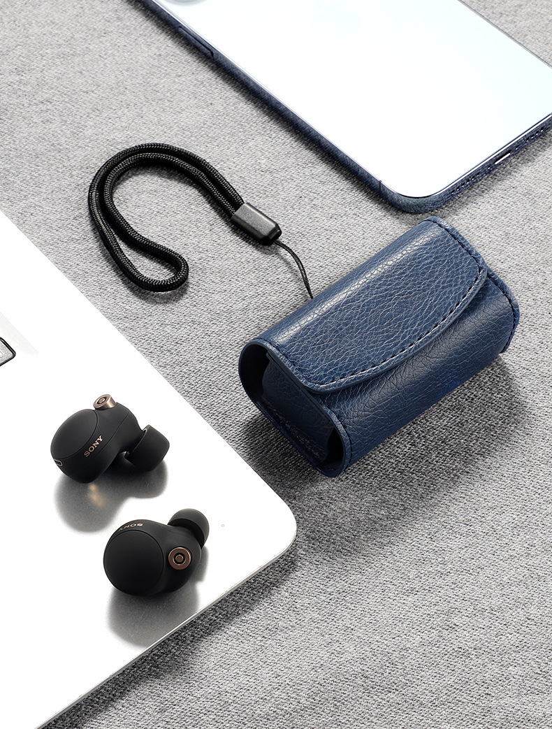 Bao Case Bảo Vệ Tai Nghe Sony-WF 1000XM4 Da Nhiều Màu Có Dây Treo