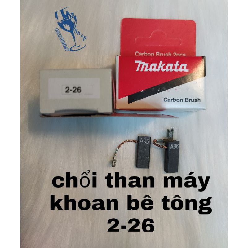 Carbon 2-26 - chổi than máy khoan bê tông hàng đẹp, than mềm