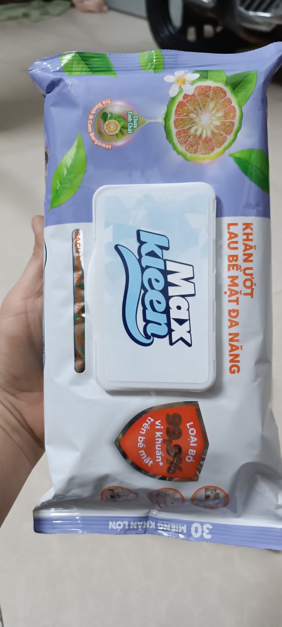 Khăn Ướt Lau Bề Mặt Đa Năng MaxKleen (30 miếng khăn lớn )