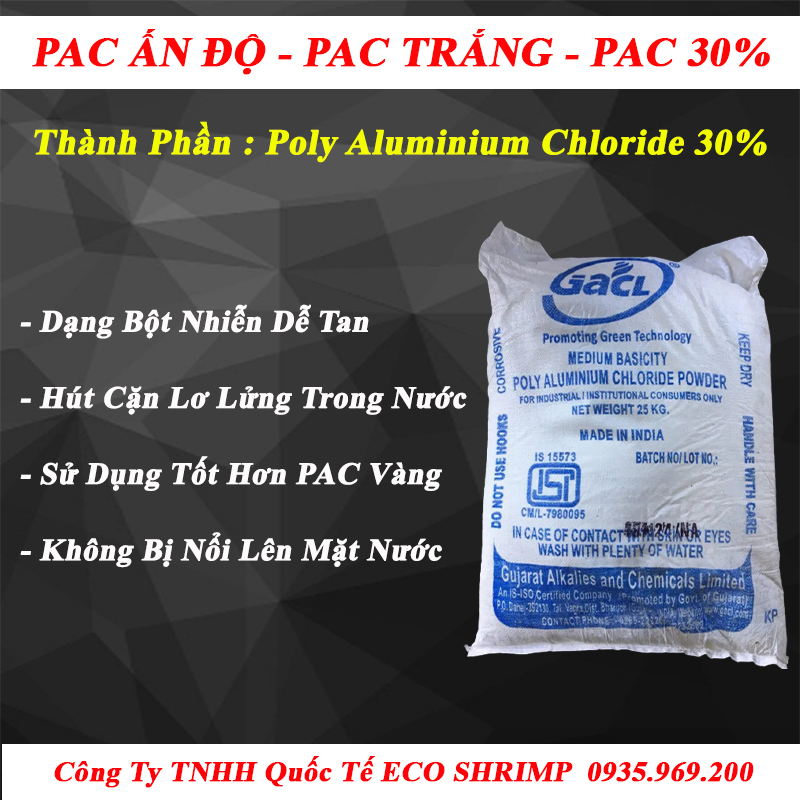 5kg PAC 30% Ấn Độ, PAC trắng, PAC lắng cặn làm trong nước