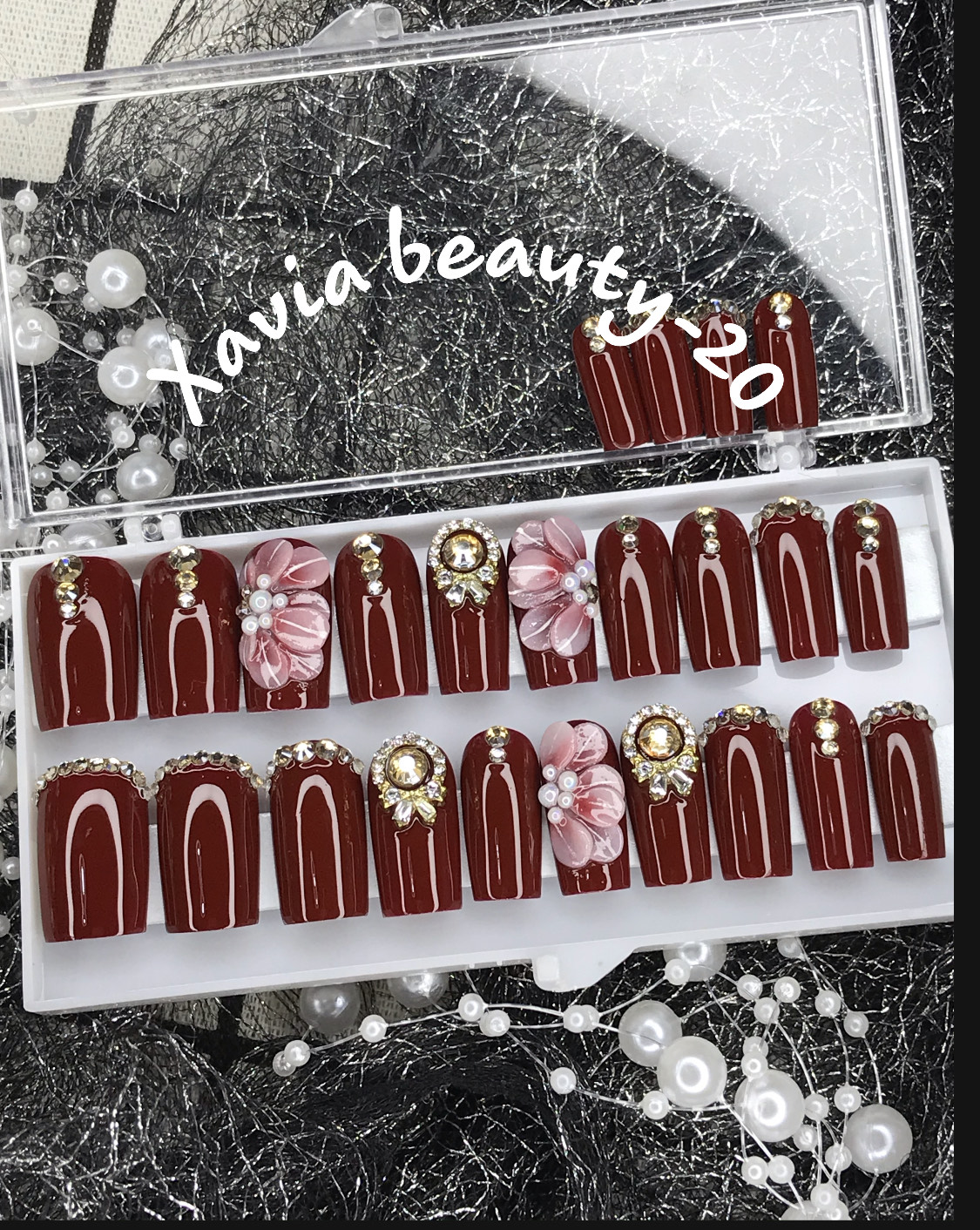 Bộ móng tay giả thiết kế đủ size 24 móng - NailBox