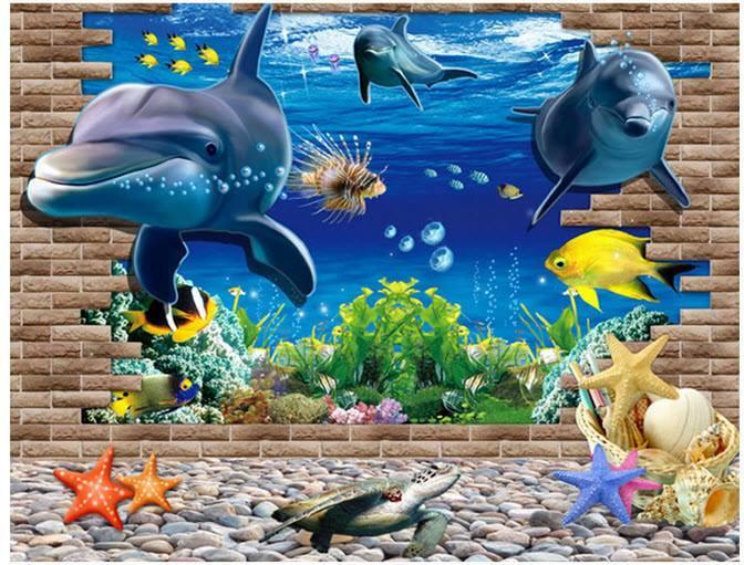 [HCM]DECAL DÁN TƯỜNG CÁ HEO 3D