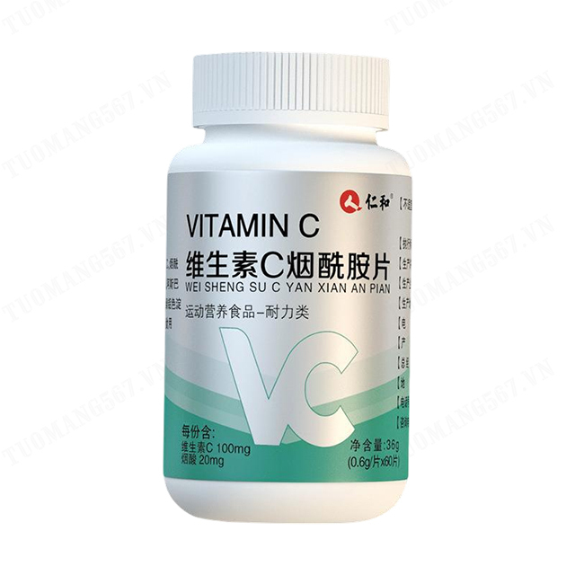 Tuomang567 Renhe Vitamin C Niacinamide Tablets 60 Tablets/Bottle Enzyme Supplement for Body Improvement