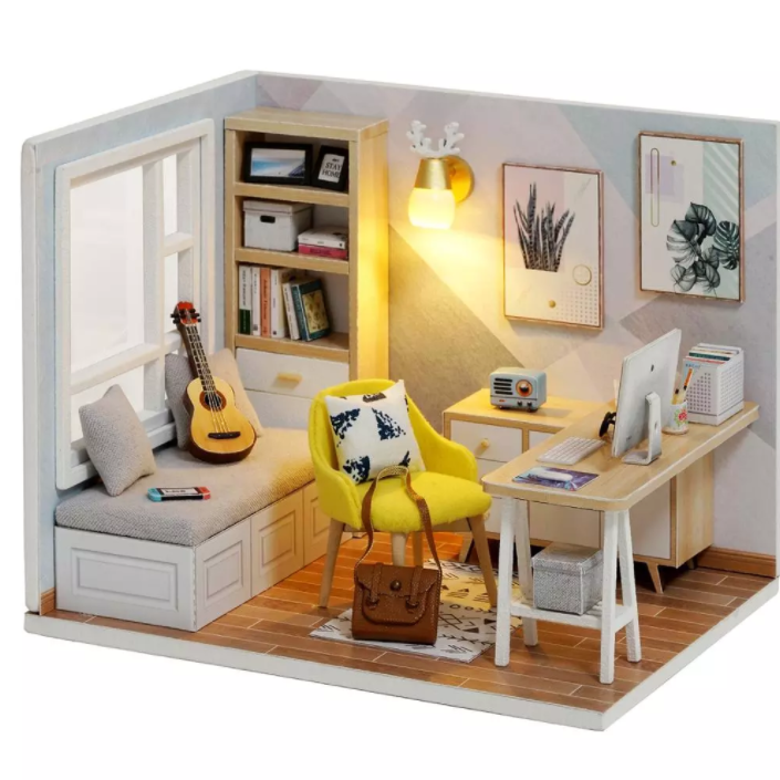 Mô Hình Lắp Ráp Nhà Gỗ DIY - Sunshine Study QT007 ( Kèm mica + keo )