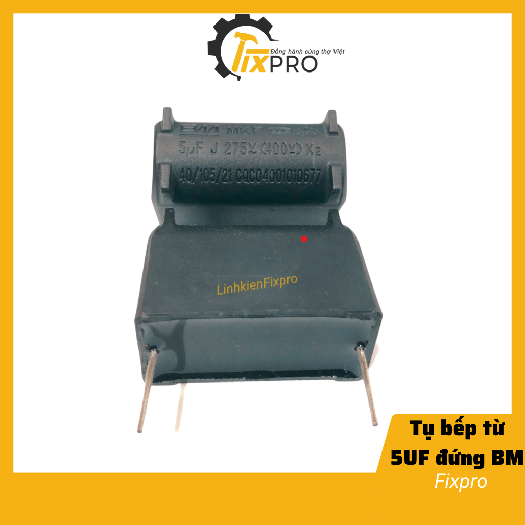 Tụ bếp từ 5UF 400VDC đứng chính hãng BM