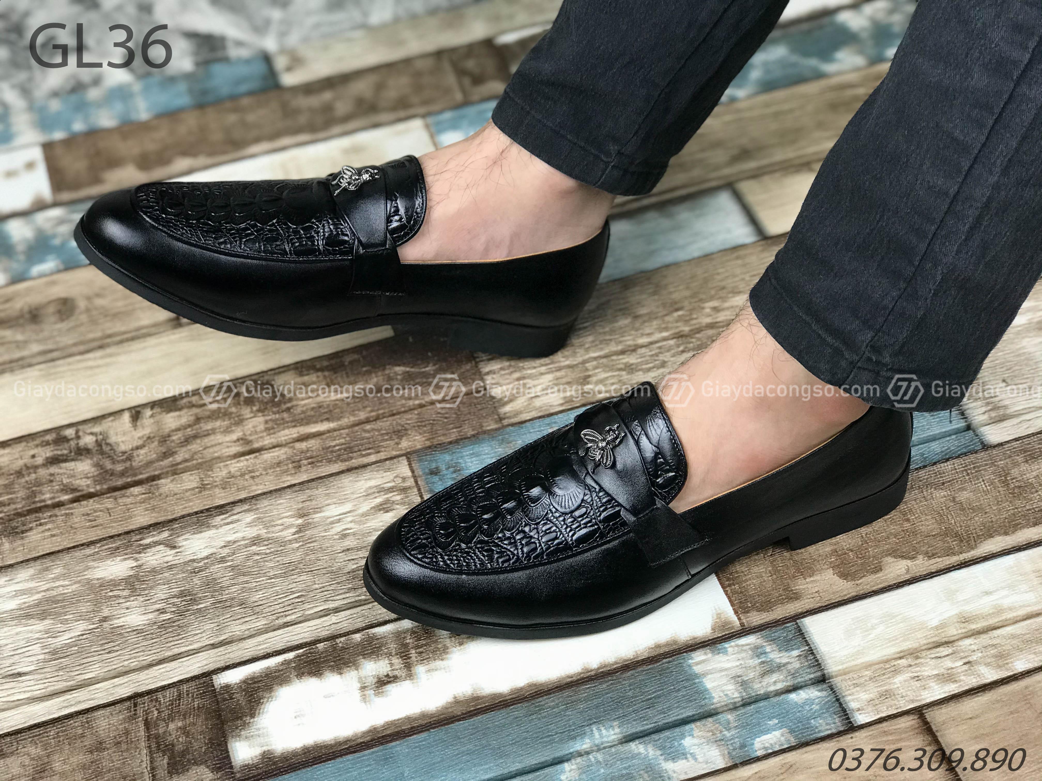 Giày da công sở - Giày lười nam con ong da bò GL-36