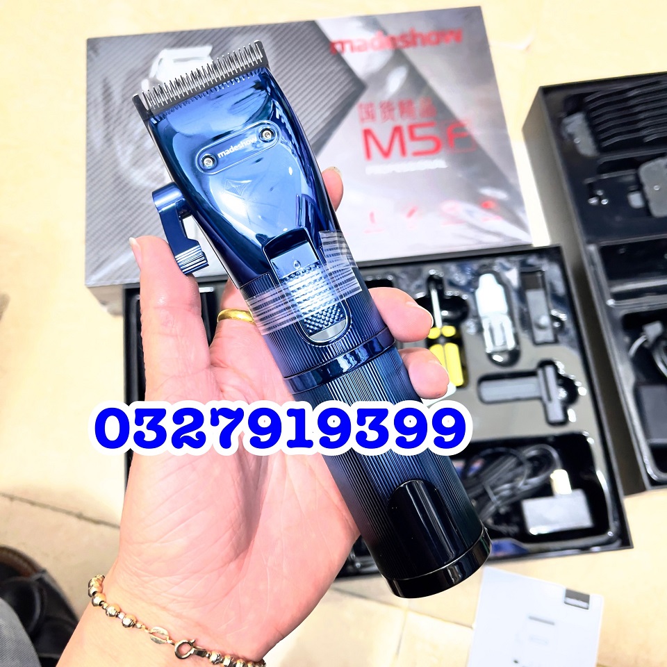 Madeshow Tông đơ cắt tóc M5F cao cấp - Máy cắt tóc chuyên nghiệp với lưỡi titanium sắc bén & pin 3200mAh 4,5h liên tục