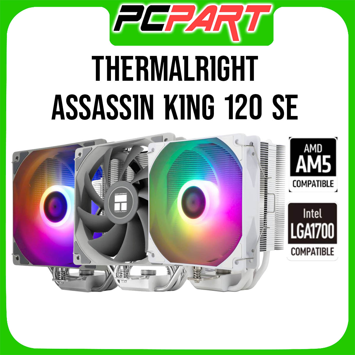 Tản nhiệt khí Thermalright Assassin King 120 SE - AK120 SE ARGB - AK120SE  ARGB White hỗ trợ socket Intel 1700 và AMD AM5