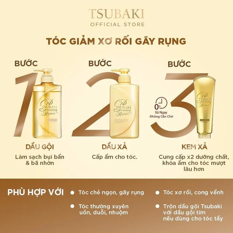 Dầu Gội TSUBAKI Phục Hồi Ngăn Rụng Tóc 490ML