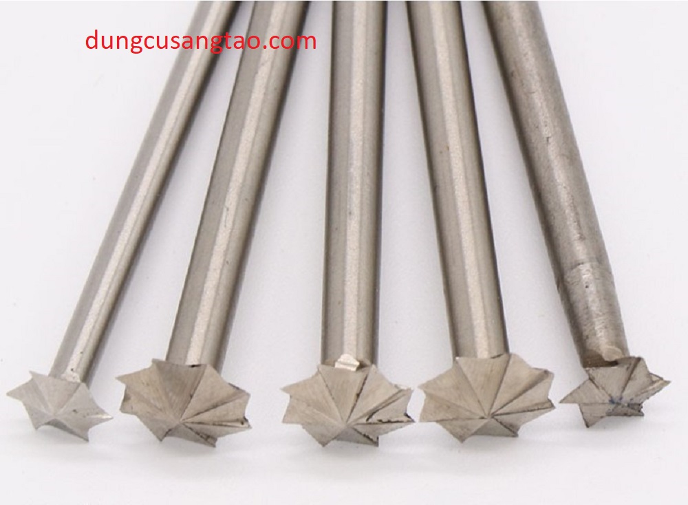 Điêu khắc gỗ cán 3mm (Gỗ lũa disc pin cán 3mm)/ Mũi điêu khắc tóc, vỏ sò, rễ cây