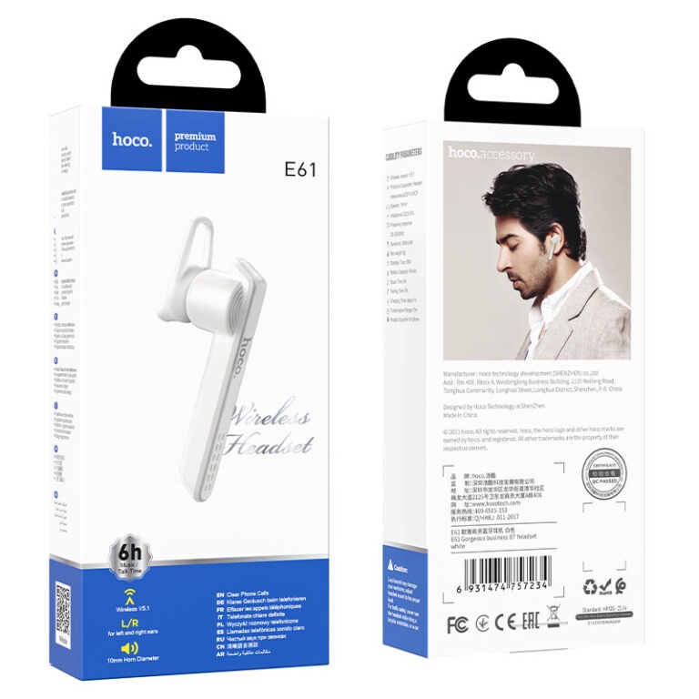 Tai nghe Bluetooth 1 BÊN Hoco E61 Gọn nhẹ, Thể thao.