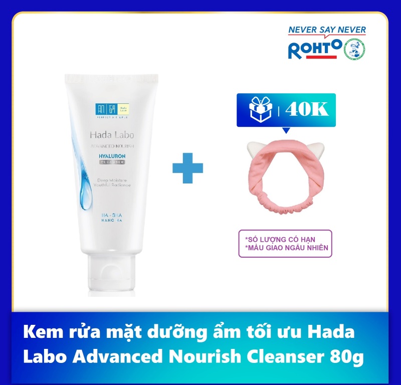 Kem rửa mặt dưỡng ẩm tối ưu Hada Labo Advanced Nourish Cleanser 80g