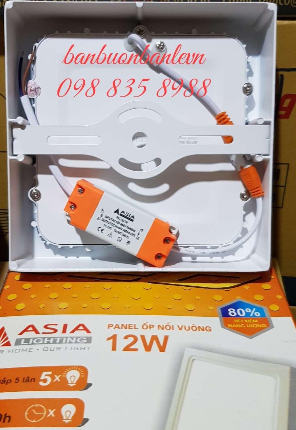 Đèn Led  panel ốp nổi vuông 12w Asia