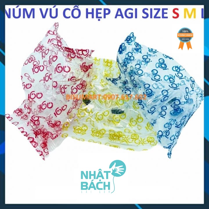 Núm vú Cổ Hẹp Silicone siêu mềm cho bé AGI SIZE S, M, L