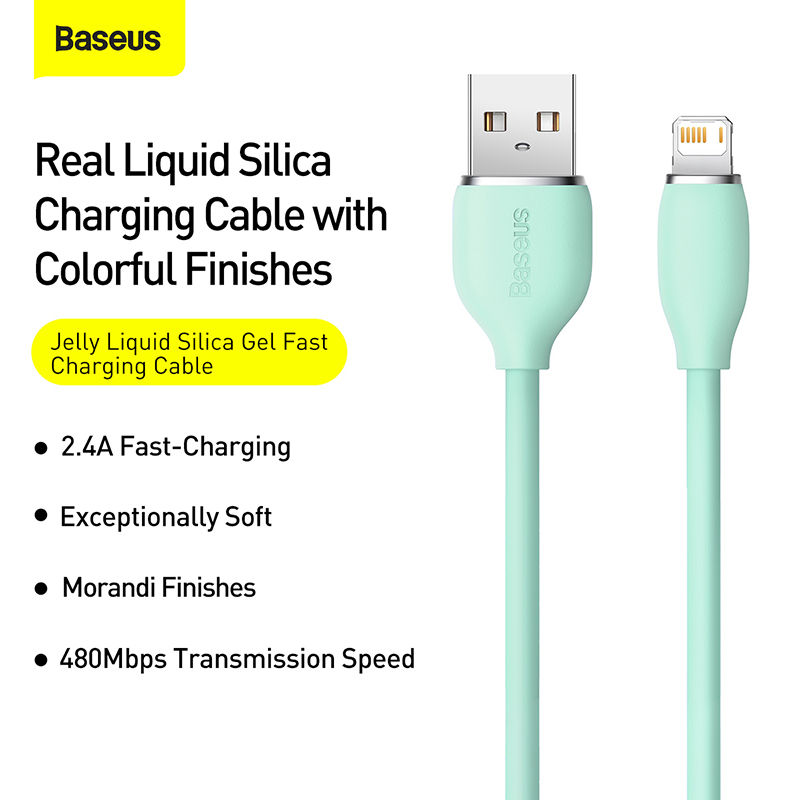 Cáp sạc nhanh cho IPhone Baseus Jelly Liquid Silica Gel Fast Charging 2.4A Data Cable
