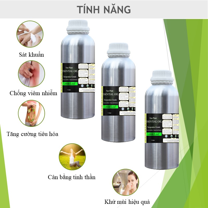 [HCM]Tinh dầu lá chanh 1000ml nguyên chất thiên nhiên có kiểm định