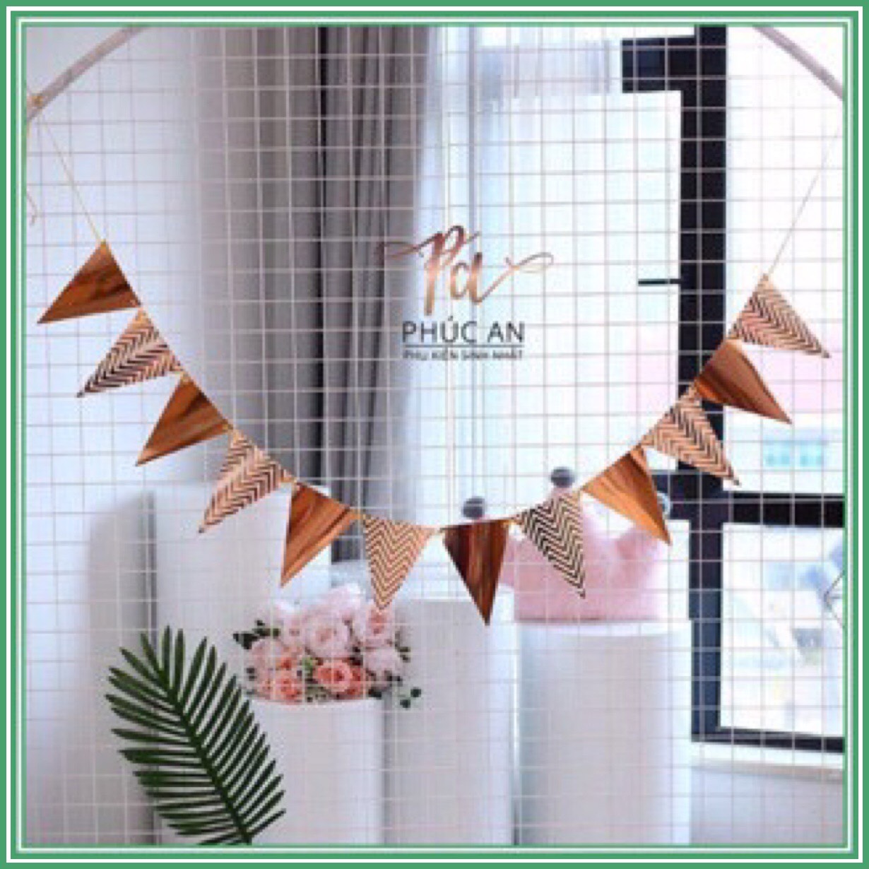 [HCM]Dây cờ tam giác HPBD sinh nhật ép kim