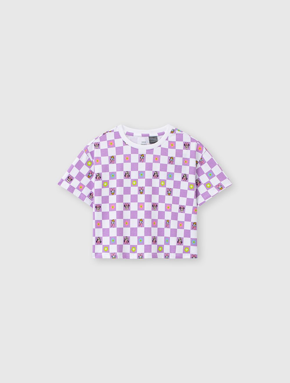 Áo phông bé gái canifa cotton dáng rộng in hình mickey 1ts24s014