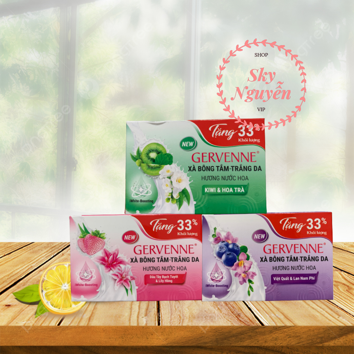 (Tăng Thêm 33%) Xà Bông Cục Gervenne Mẫu Mới 120G.