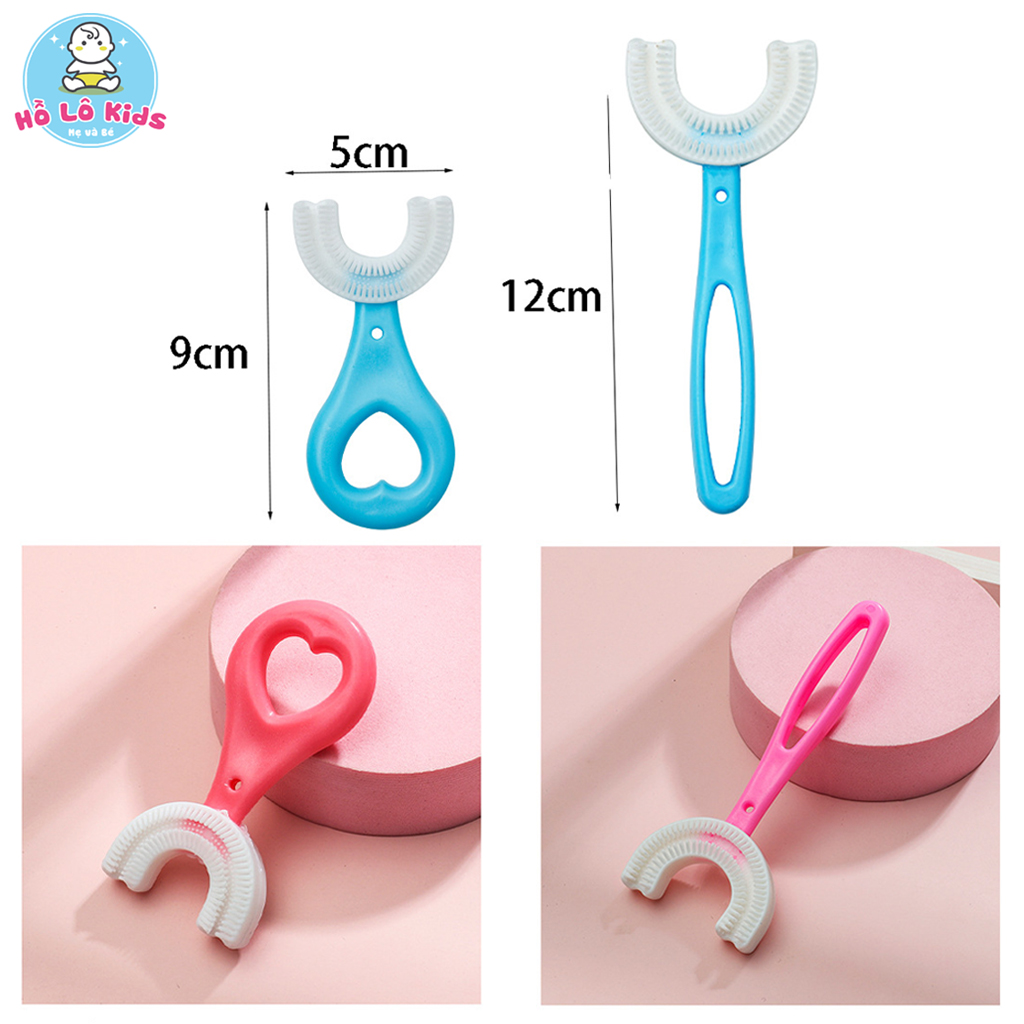 Bàn Chải Đánh Răng Cho Bé Chữ U, bàn chải chữ U silicon thông minh cho bé từ 2 đến 12 tuổi Hồ Lô Kids