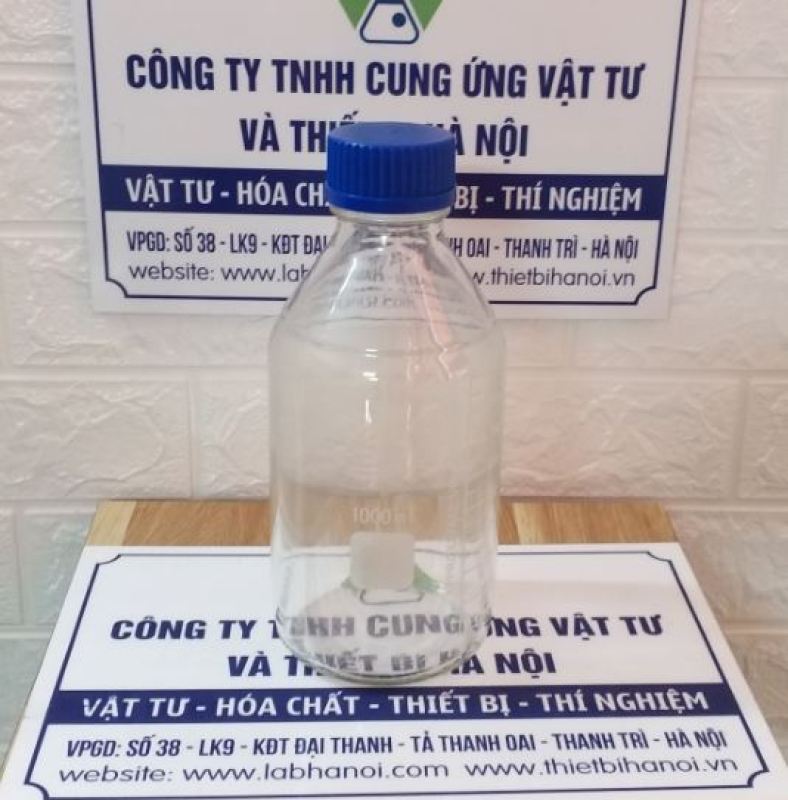 Chai trung tính trắng nắp vặn xanh 1000ml phòng thí nghiệm