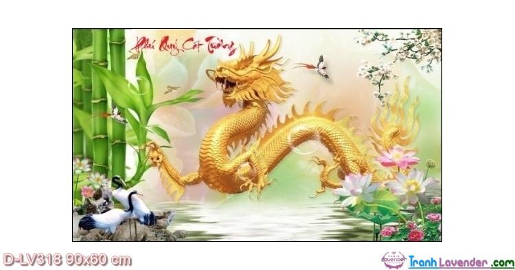 Tranh đính đá Phú Quý Cát Tường LV318 kích thước 90 x 60 cm