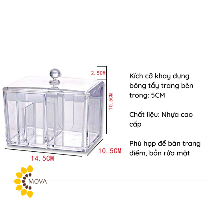 Hộp đựng bông tẩy trang cao cấp HNTS2