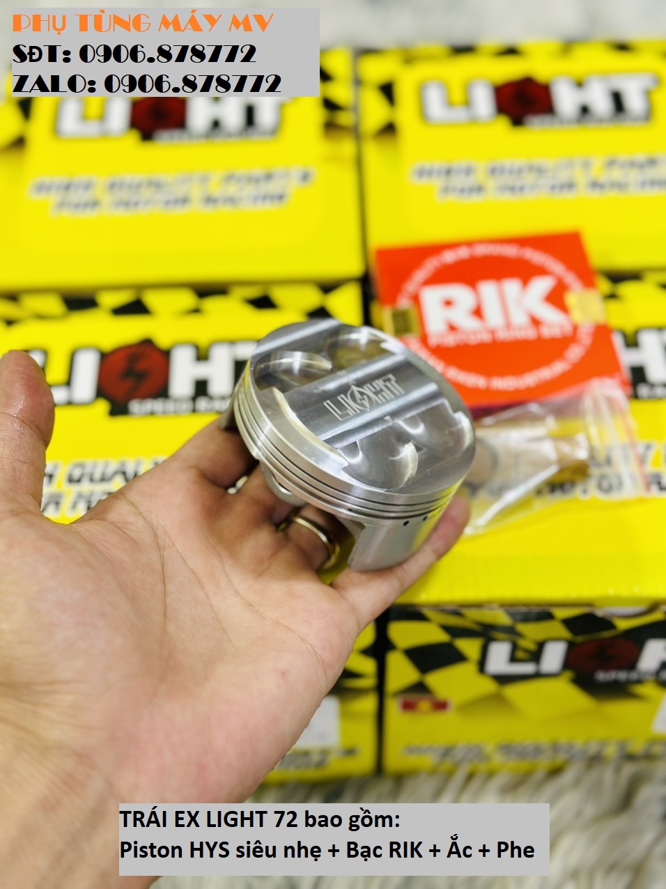Piston LIGHT 57/62/65/72mm dành cho xe EX135/150