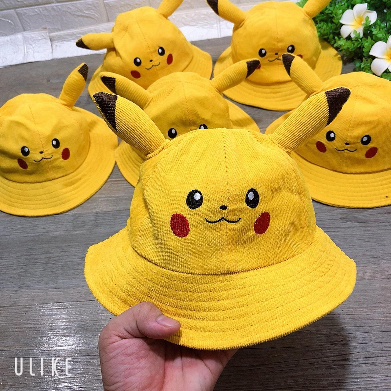 Mũ pikachu vành rộng dễ thương cho bé