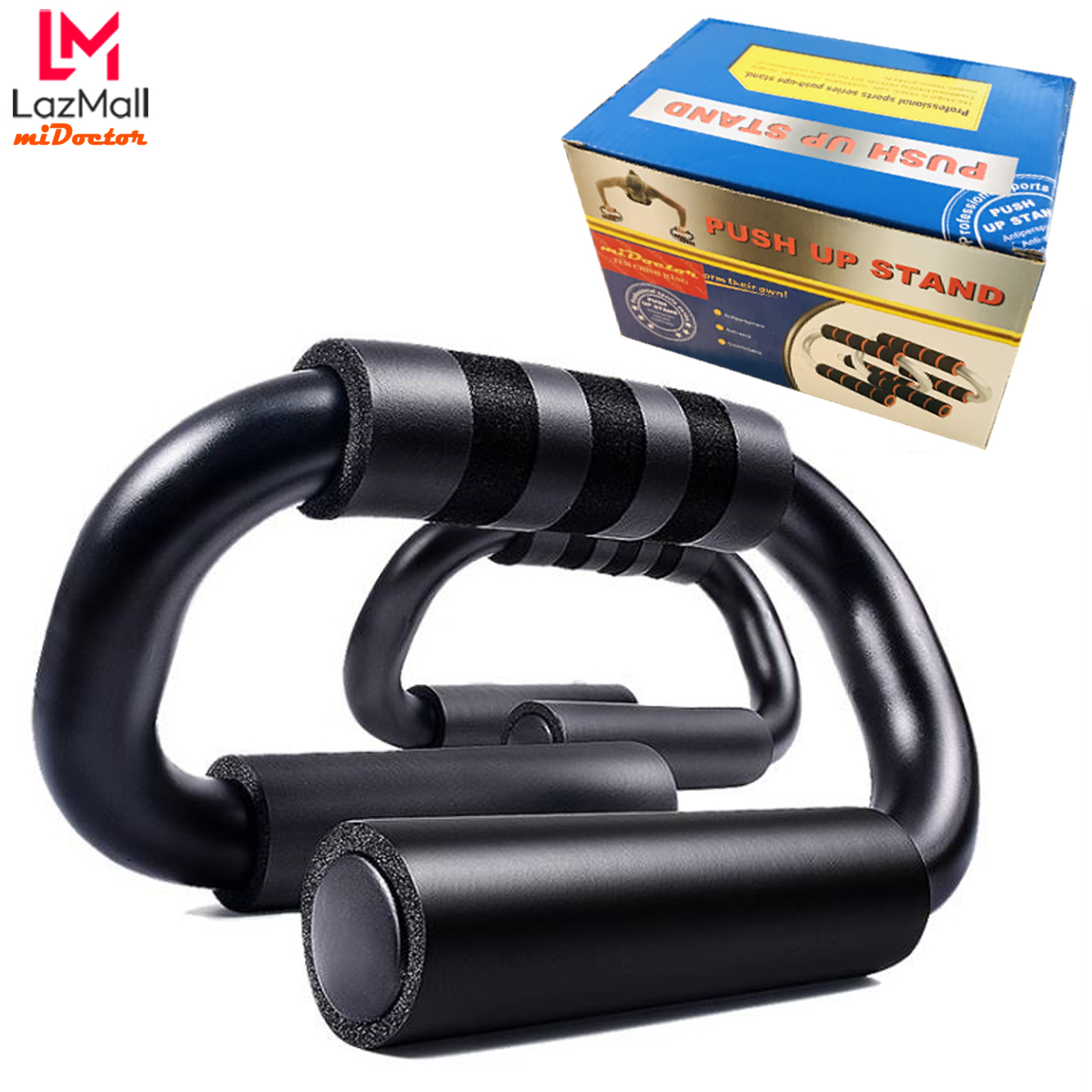 Dụng Cụ Tập Hít Đất Cầm Tay Thép Cứng – Màu Đen - mi02 - Dụng Cụ Chống Đẩy Chính Hãng miDoctor (Đường Kính Khung 18MM)
