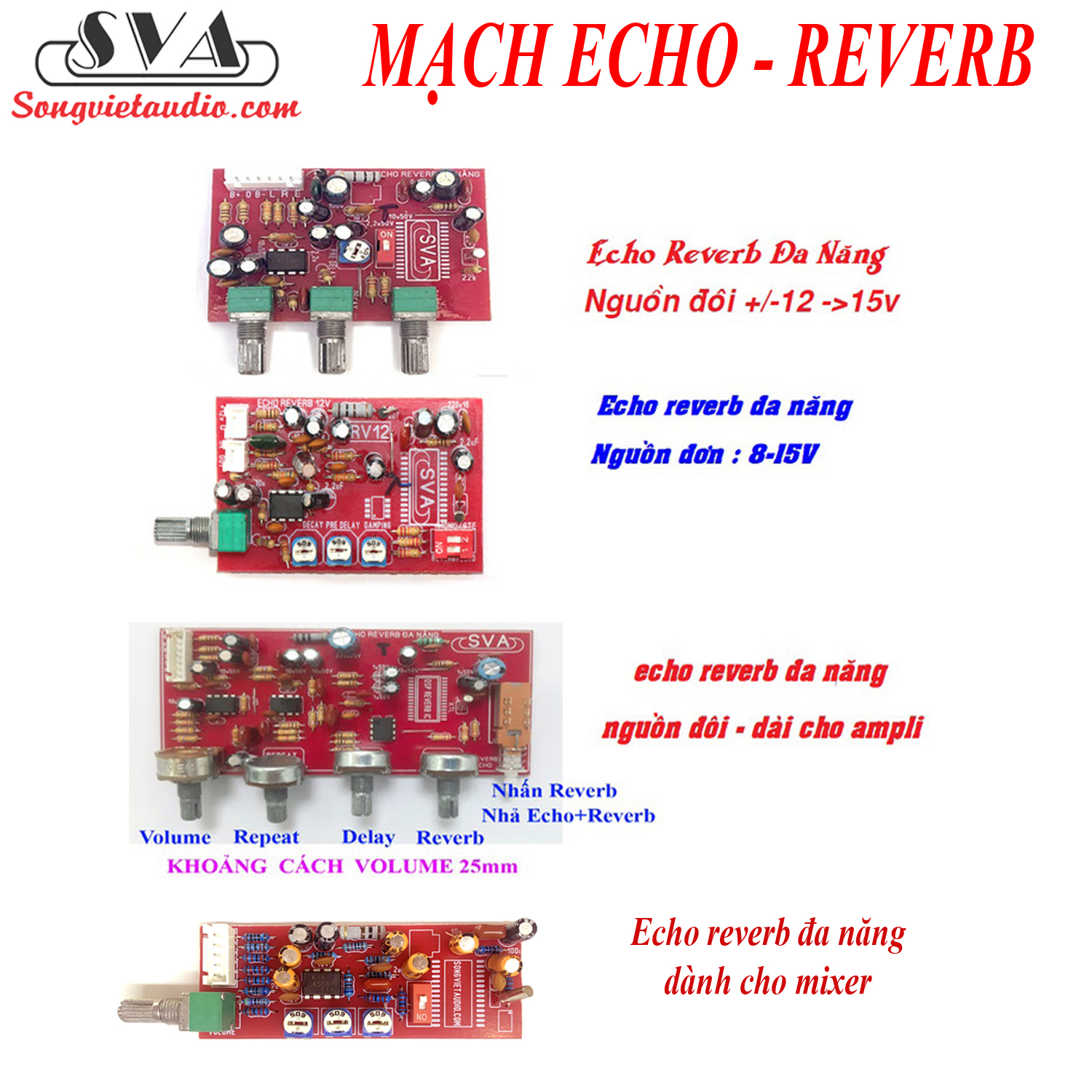 MẠCH ECHO REVERB - 1 MẠCH - KÈM DÂY