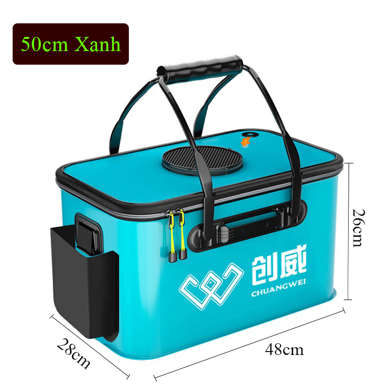 Thùng Đựng Cá Đi Câu - Gấp Gọn Tiện Lợi - 30cm 35cm 40cm 45cm 50cm 55cm 60cm - Câu đài - câu lure - câu tay