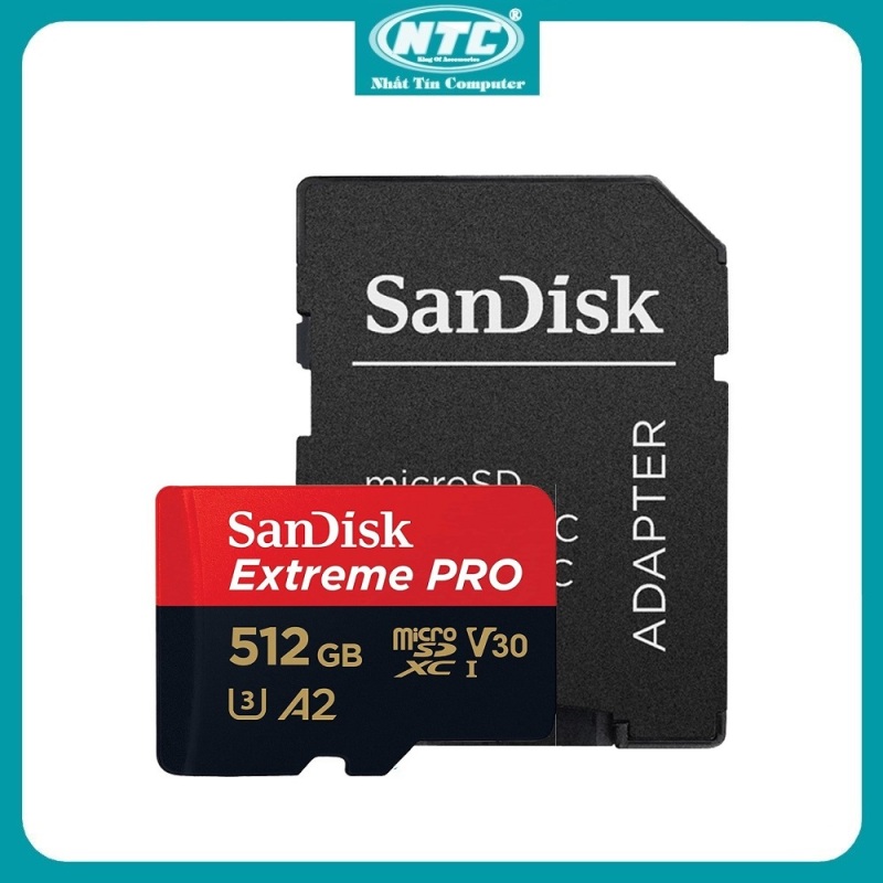 Thẻ nhớ MicroSDXC SanDisk Extreme Pro V30 U3 4K A2 512GB R170MB/s W90MB/s (Đen đỏ) - Nhất Tín Computer