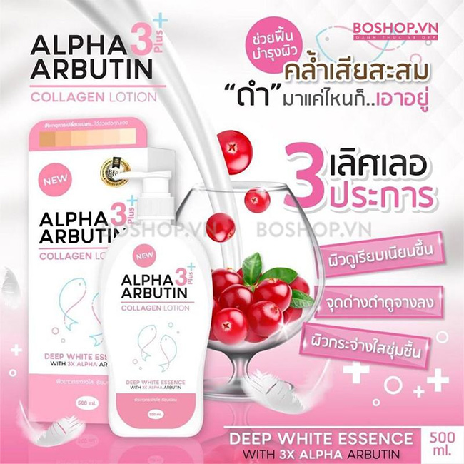 Sữa Dưỡng Trắng Da Alpha Arbutin Collagen Lotion ( Thái Lan 500ml Xịn)