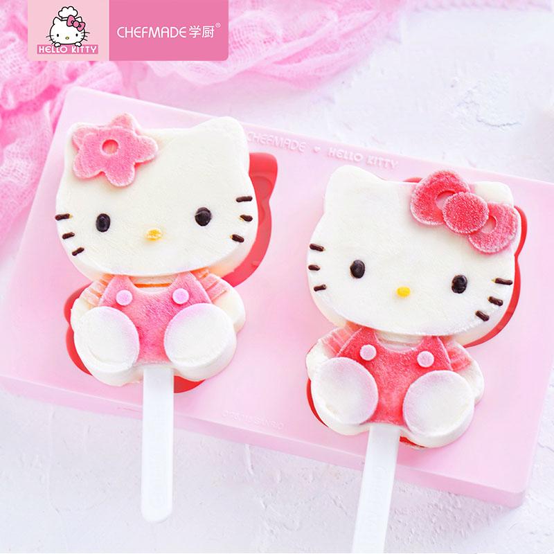 Hello Kitty (Hello Kitty) Được Ủy Quyền Chính Hãng Silicone Ice Cream Khuôn Sáng Tạo Vật Trang Trí Chefmade Học