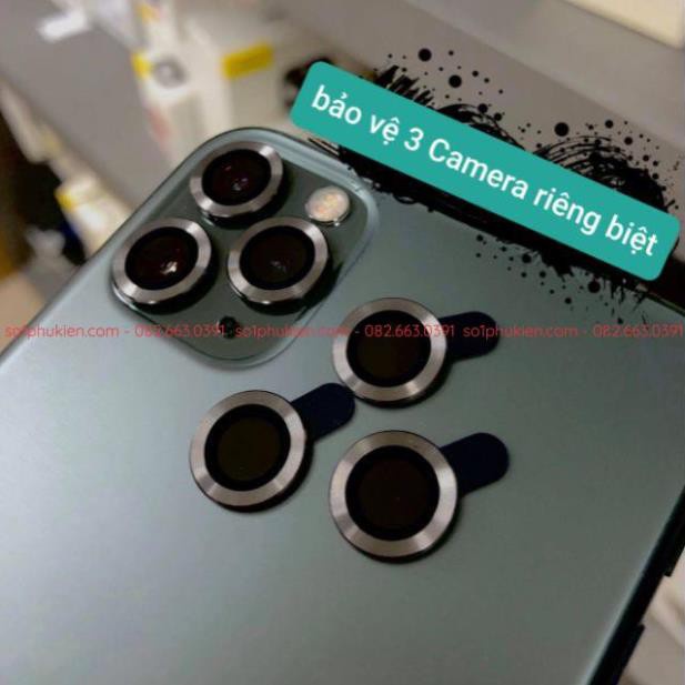 Dán camera iphone ,3 mắt riêng biệt viền nhôm chống rơi vỡ, ip 13 / 13 mini / 13 pro / 13 promax