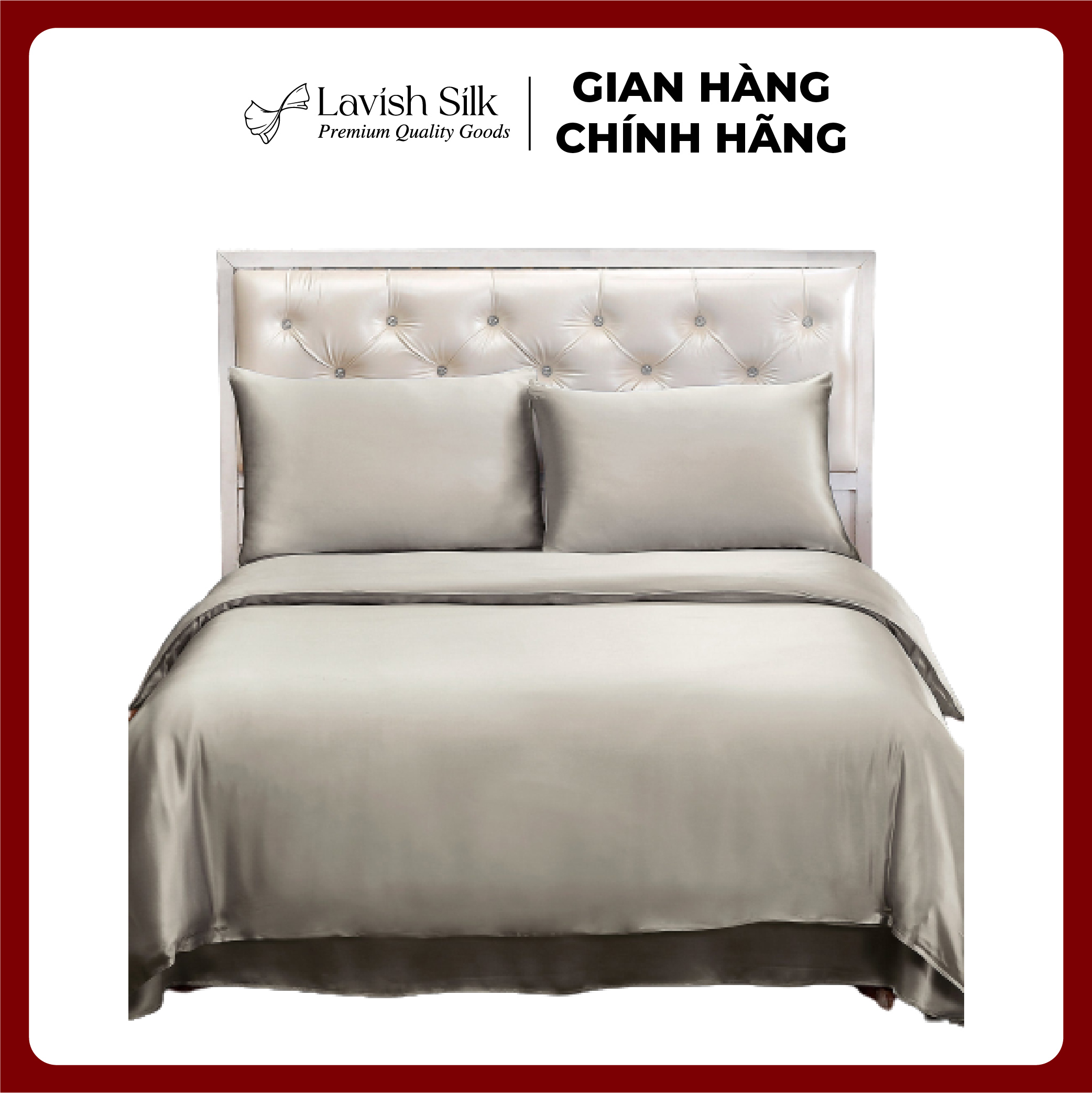 Ga Giường Drap Lẻ Lụa Lavish Silk cao cấp mát lạnh hàng loại 1  - Bạc Kim