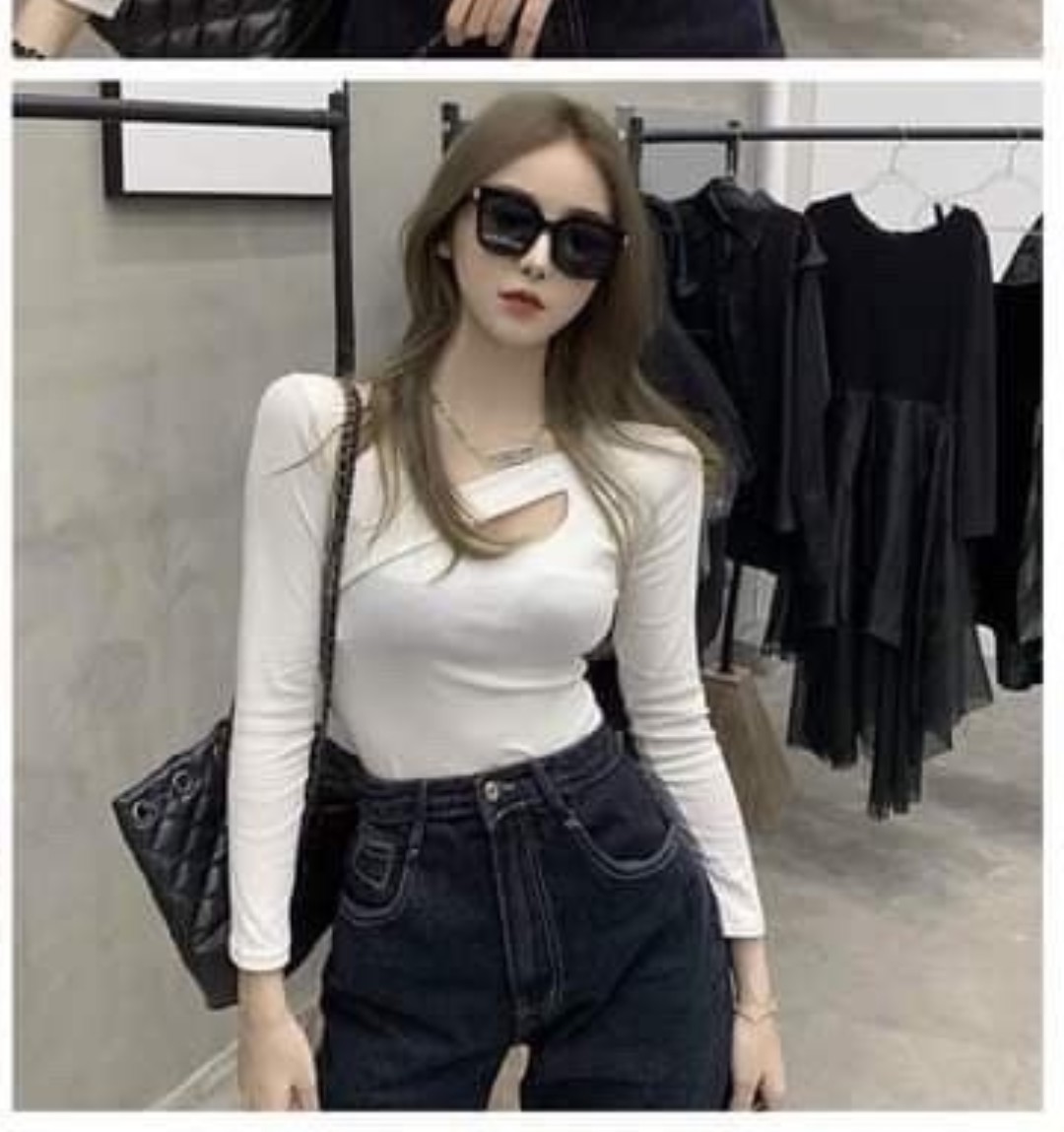 Áo croptop nữ tay dài