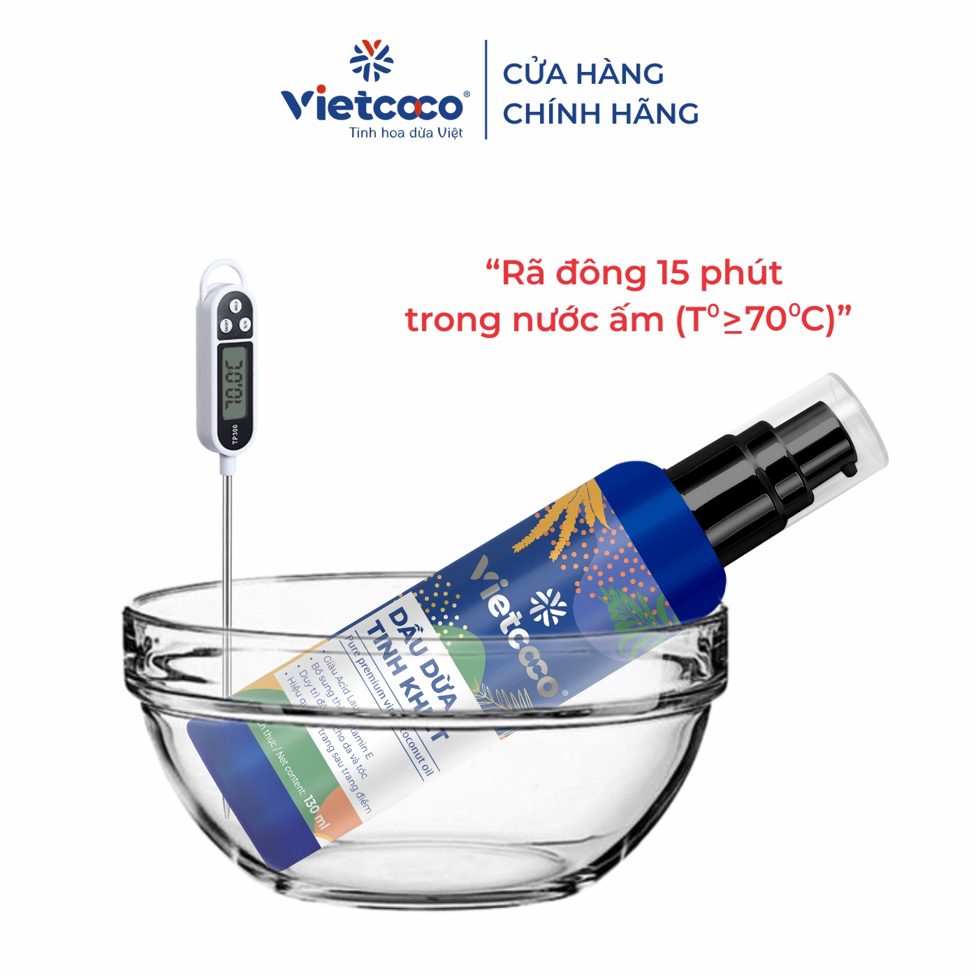 Dầu dừa tinh khiết mỹ phẩm Vietcoco 130ml