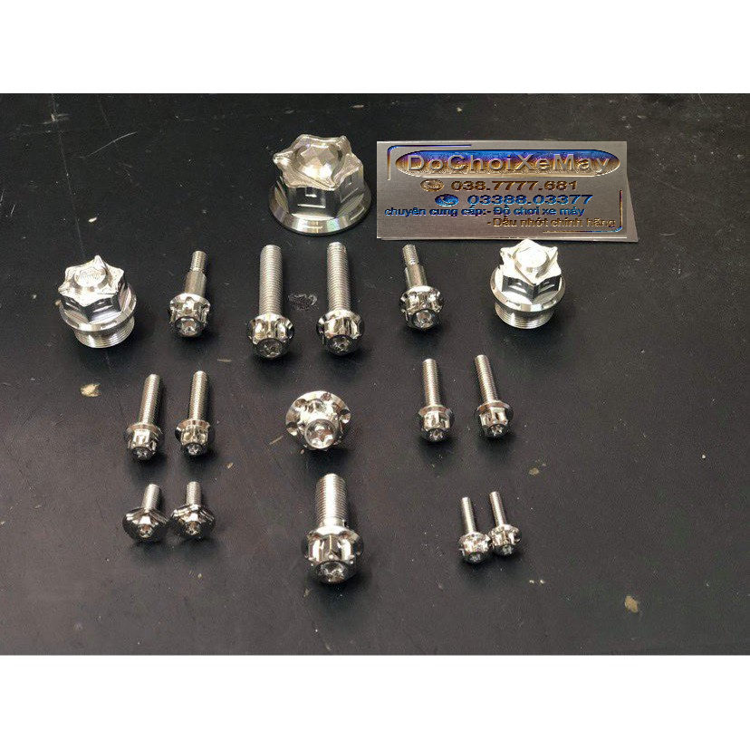 Full đầu ốc Chảng ba Satria , Raider , Sonic Salaya Inox 304 . DoChoiXeMay