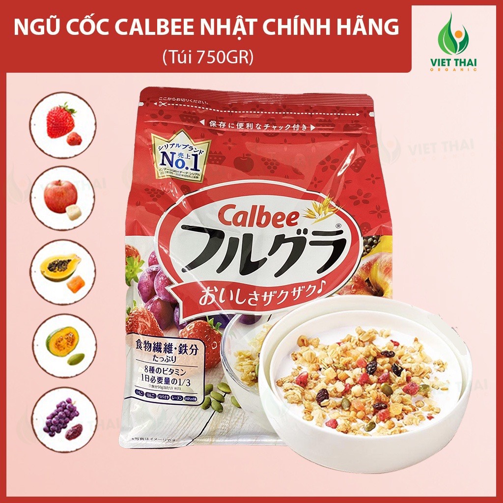 Ngũ cốc Calbee Ăn Kiêng Giảm Cân Nhật Bản mix sữa chua hoa quả trái cây